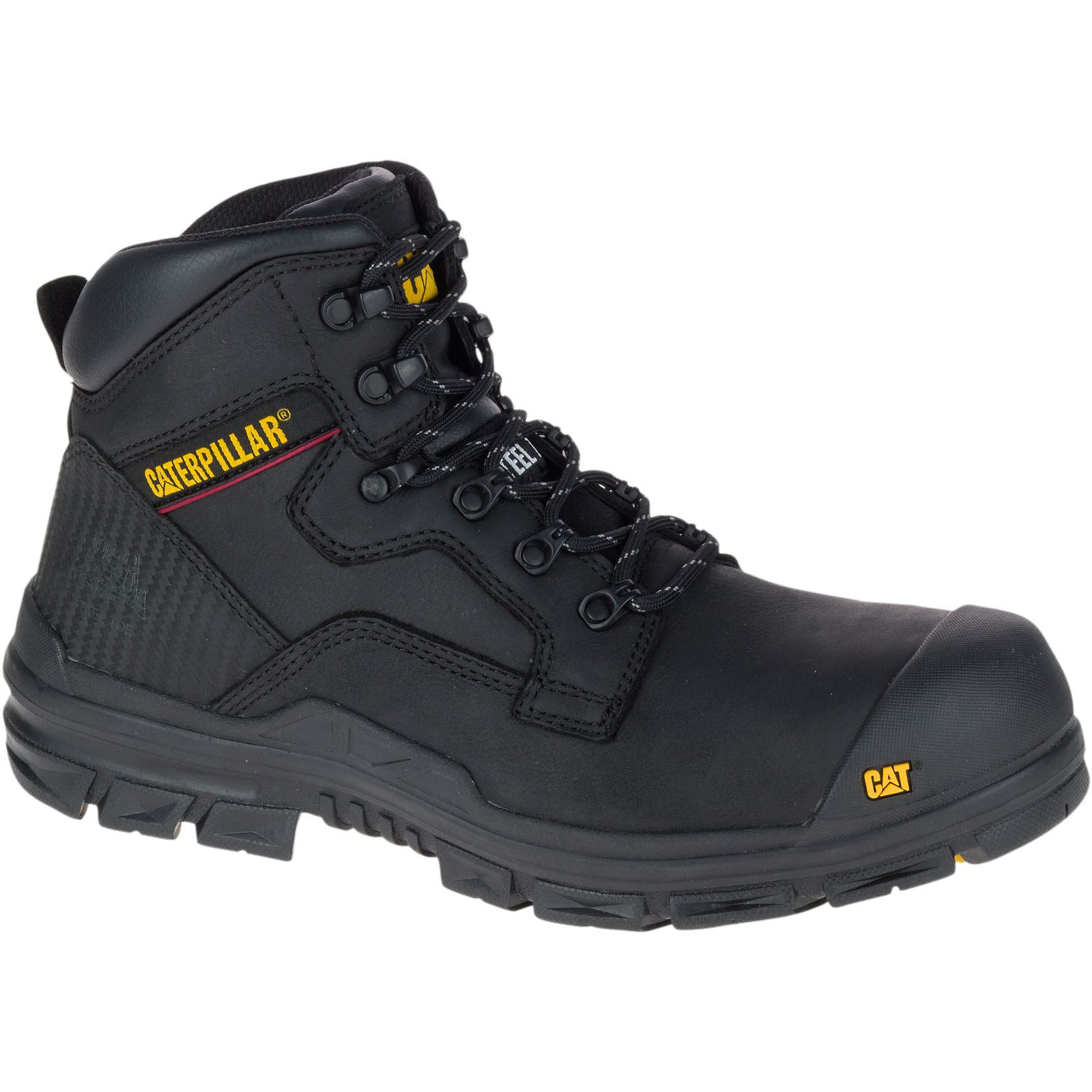 Men's Caterpillar Bearing S3 Water Resistant Hro Src Steel Toe Work Boots Black Ireland TYXH42567